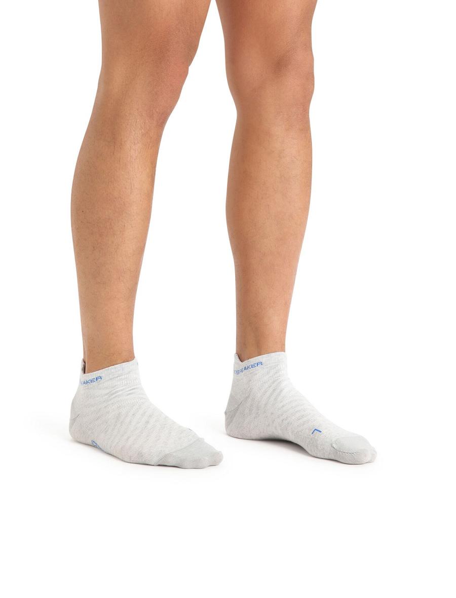 Chaussettes Icebreaker Merino Run+ Ultralight Micro Homme Blanche | FR 1035XYUF